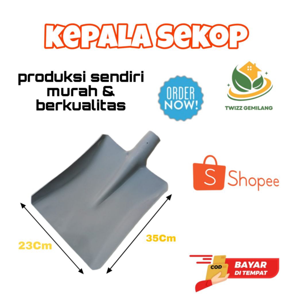 DAUN SEKOP TRILLIUN / KEPALA SEKOP PVC TANPA GAGANG