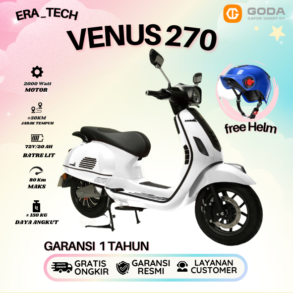 Terbaru Venus GD270 Motor Listrik Retro 3000W 50Km