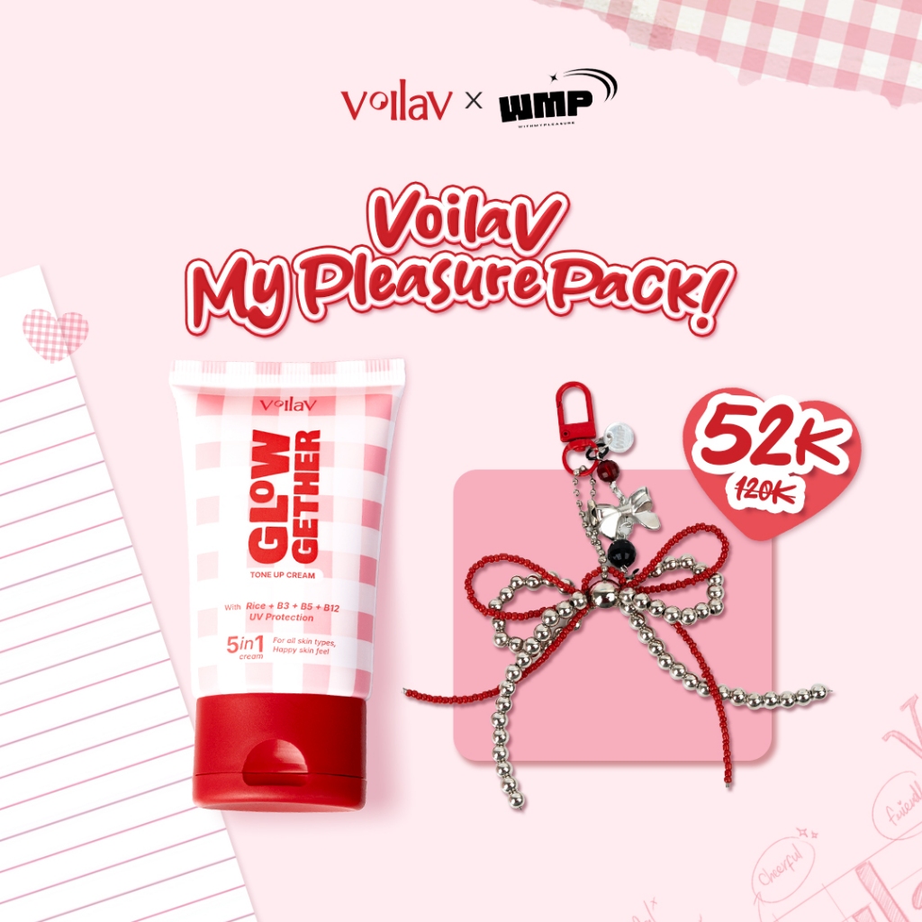 [BEST DEAL PACK] VOILAV X WITH MY PLEASURE PACK - VoilaV Glow Gether Tone Up Cream 40 gr + Bag Charm
