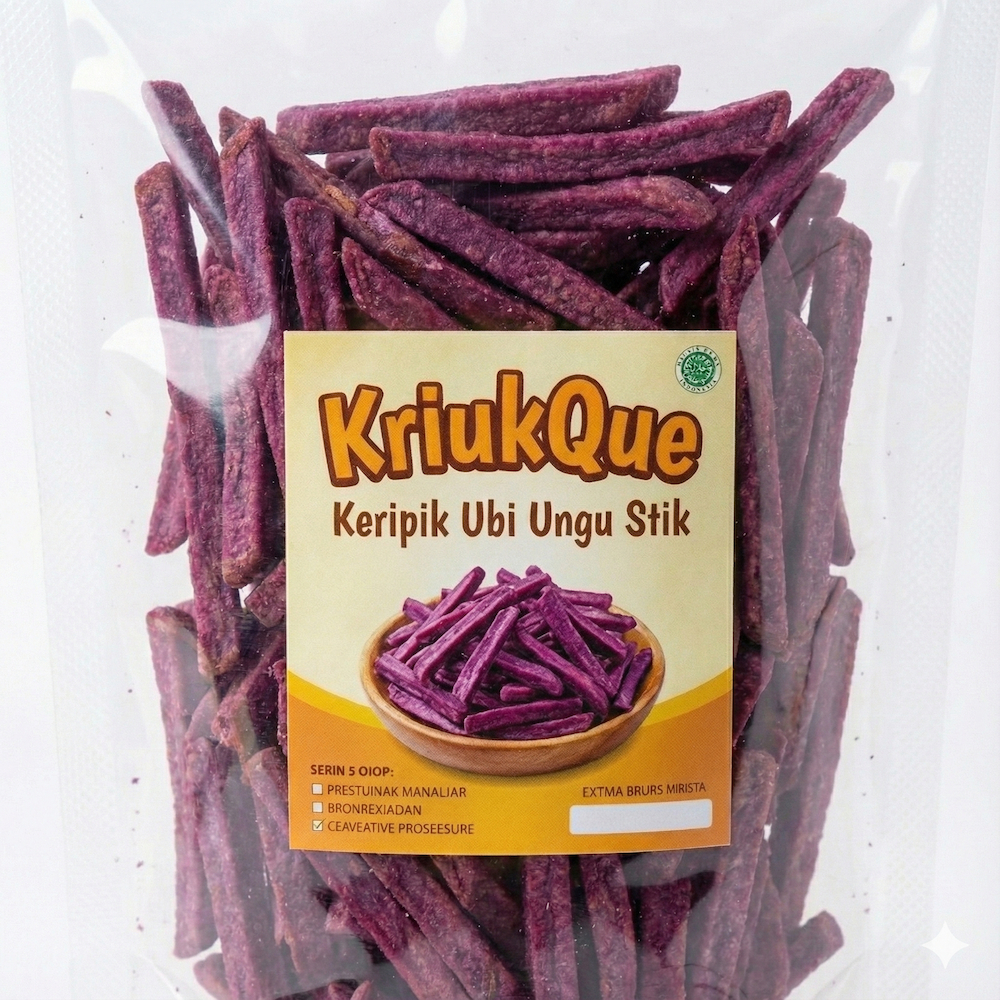 Keripik Sayuran Kering Ubi Ungu Stik Premium Crispy 100gr - Camilan Diet Sehat Sweet Potato Crunch