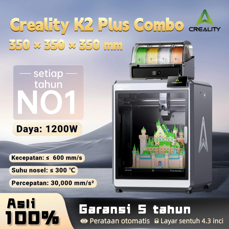 Creality K2 Plus Combo 3D Printer Sistem Filamen CFS Cerdas Mendukung Pencetakan 16 Warna Pada Print