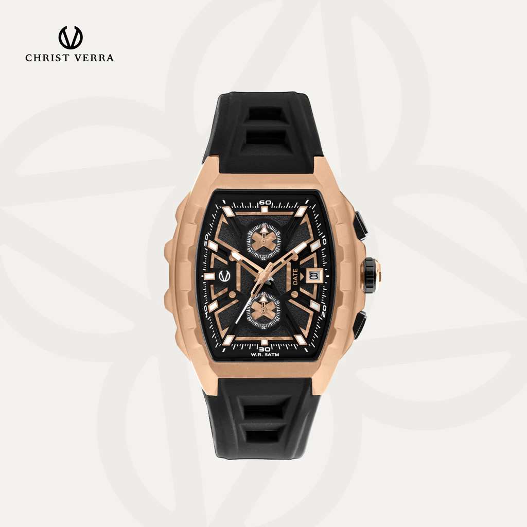 JAM TANGAN PRIA CHRIST VERRA 63034G-38BLK ORIGINAL