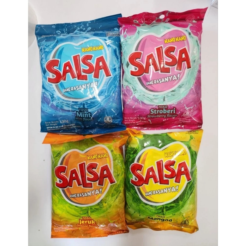 (PAKET ISI 5) NANO NANO SALSA PERMEN CANDY 130 GR - Permen nano nano salsa 130 gram