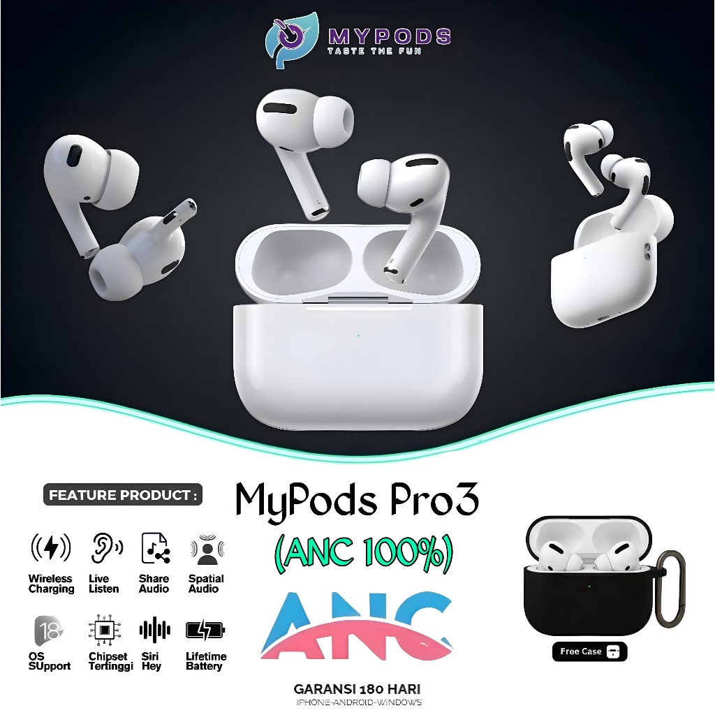 MyPods Pro3 ANC 100% Charging Case Serial Valid Bluetooth Smart Sensor