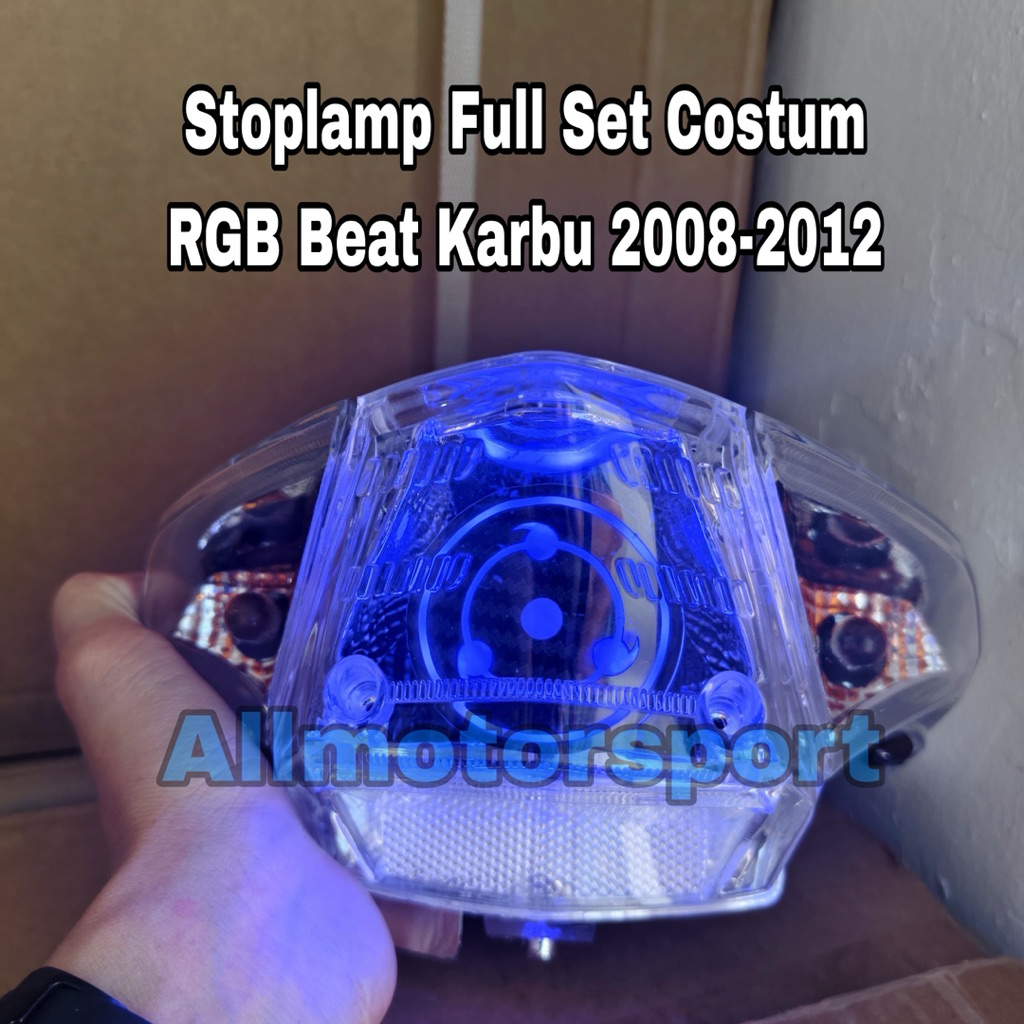 Stoplamp Lampu stop Belakang Full set Costum Lampu RGB Beat Karbu 2008-2012 Costum Lampu stop Belakn