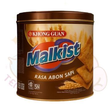 Malkist Abon Khong Guan 395gr Biskuit Rasa Abon Sapi Malkis Kemasan Kaleng Enak Gurih Renyah