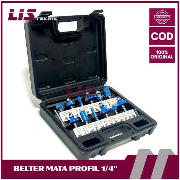 Mata Profil Kayu 1/4 set 12pcs BELTER Mata Router Ukir Kayu Router Bits Set