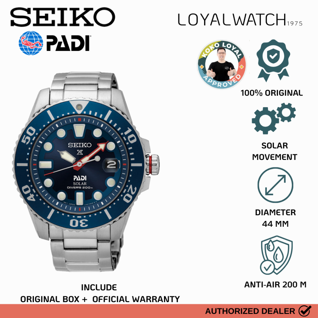 Jam Tangan Seiko  Prospex Padi Solar Diver Pria SNE549P1 Original Garansi Resmi