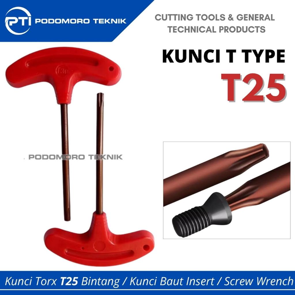 Kunci Torx T25 Kunci Bintang / Screw Wrench T 25 / Kunci T Baut Insert Holder Milling Bubut Facemill