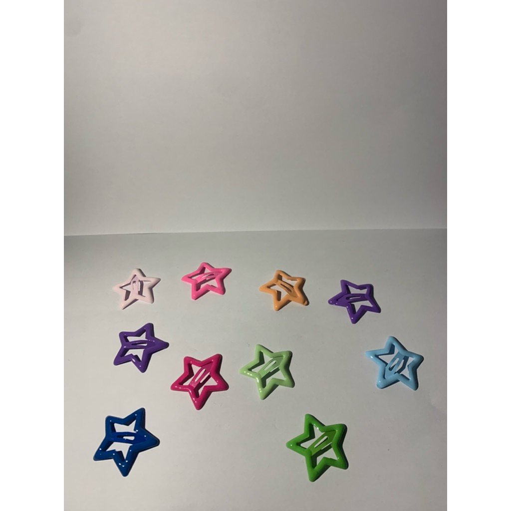 Jepit rambut bintang warna warni 5 pcs