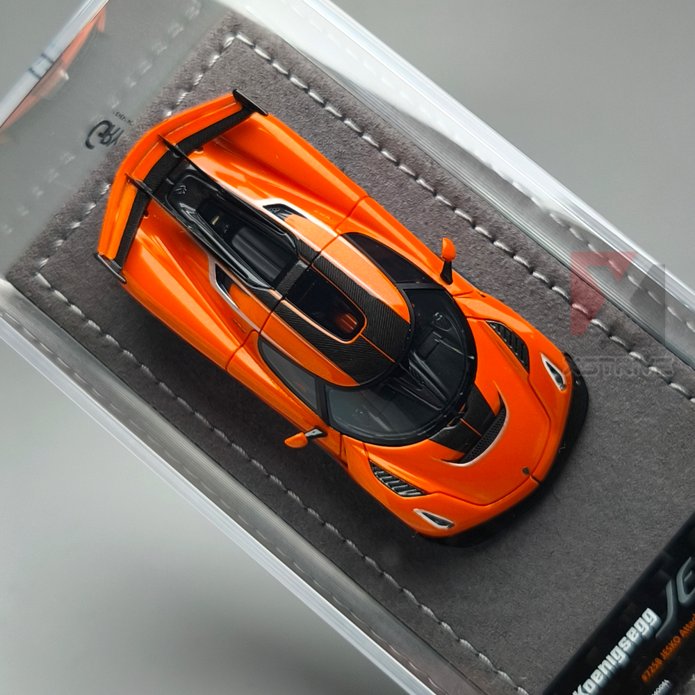 Gryning Model 1:64 Koenigsegg Jesko Attack #7258 Tang Orange/Moon Silver RESIN