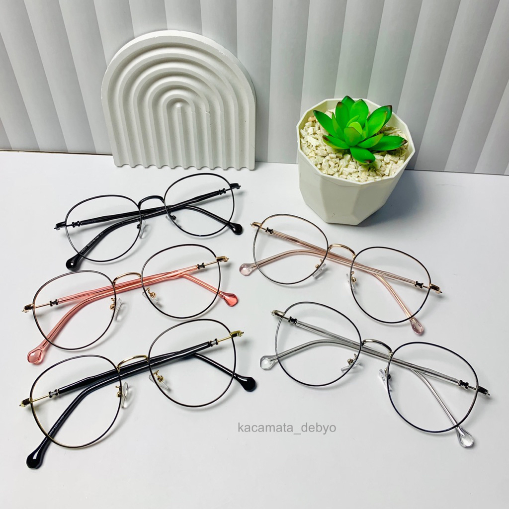 Frame 72577/Frame Bulat Besi/Kacamata Bulat/Kacamata Minus/Frame Besi/Frame Bulat