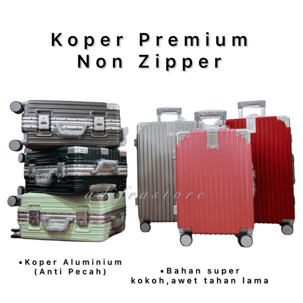 Koper Aluminium Non Zipper Size 20 inch Kabin Size / Koper Anti Maling / Koper Anti Pecah Anti Bentu