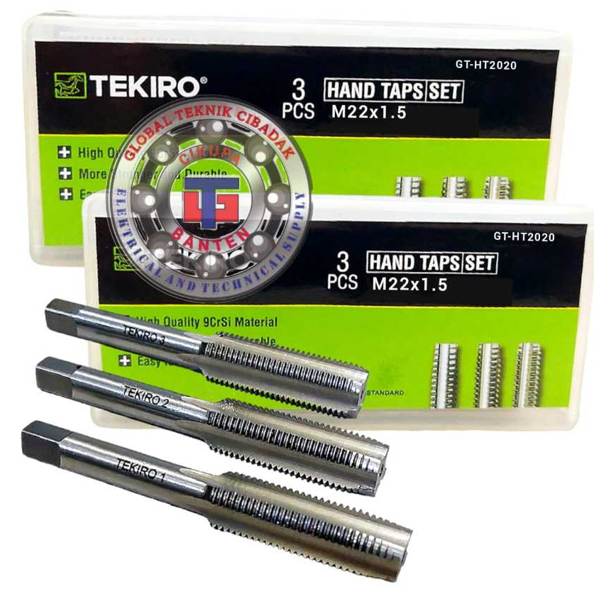 Hand Tap Set M22 X 1.5 mm 3 Pcs Tekiro - 1 Set Hand Tap M22x1.5 mm Tekiro