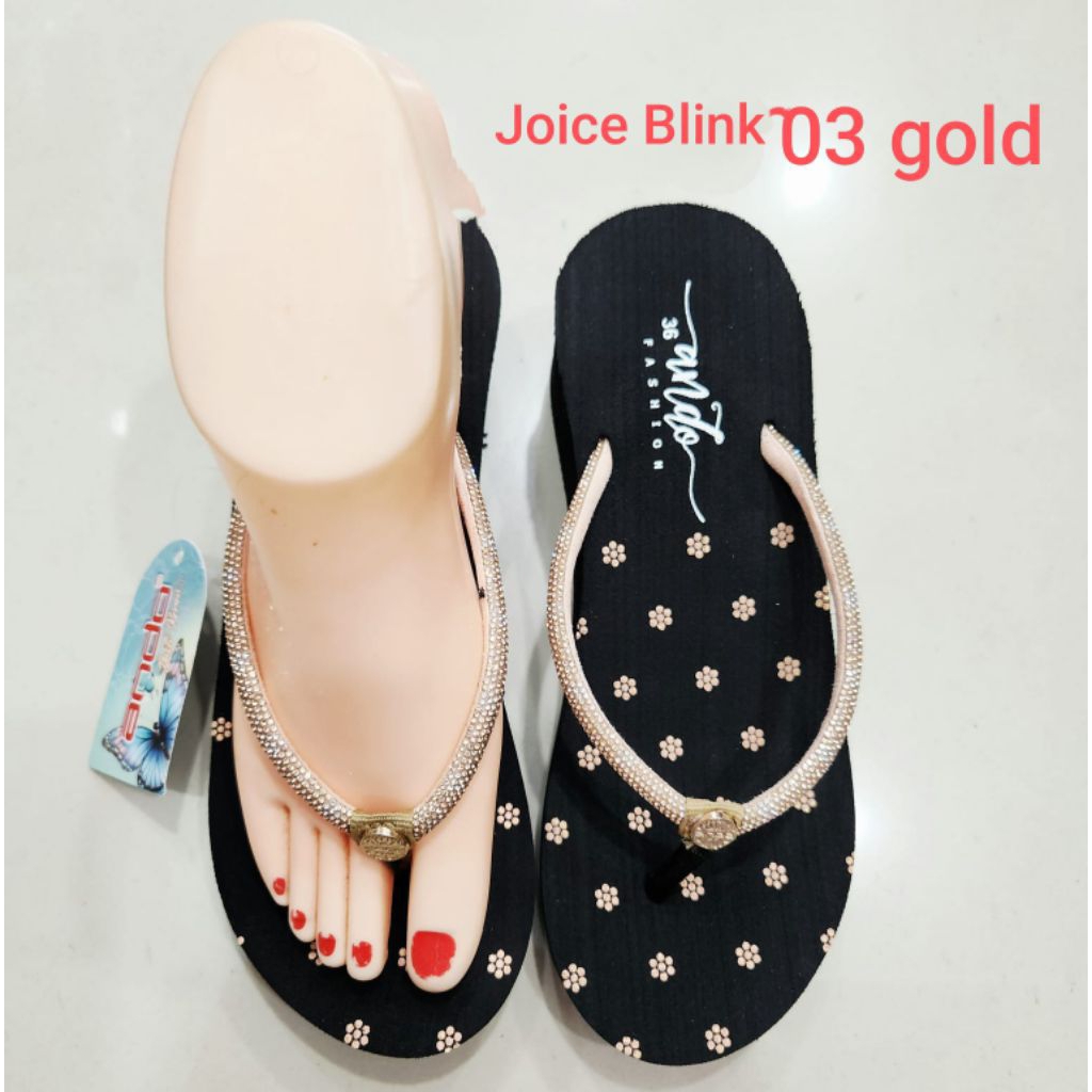 sandal jepit wanita merk ando (tinggi +/-6 cm)