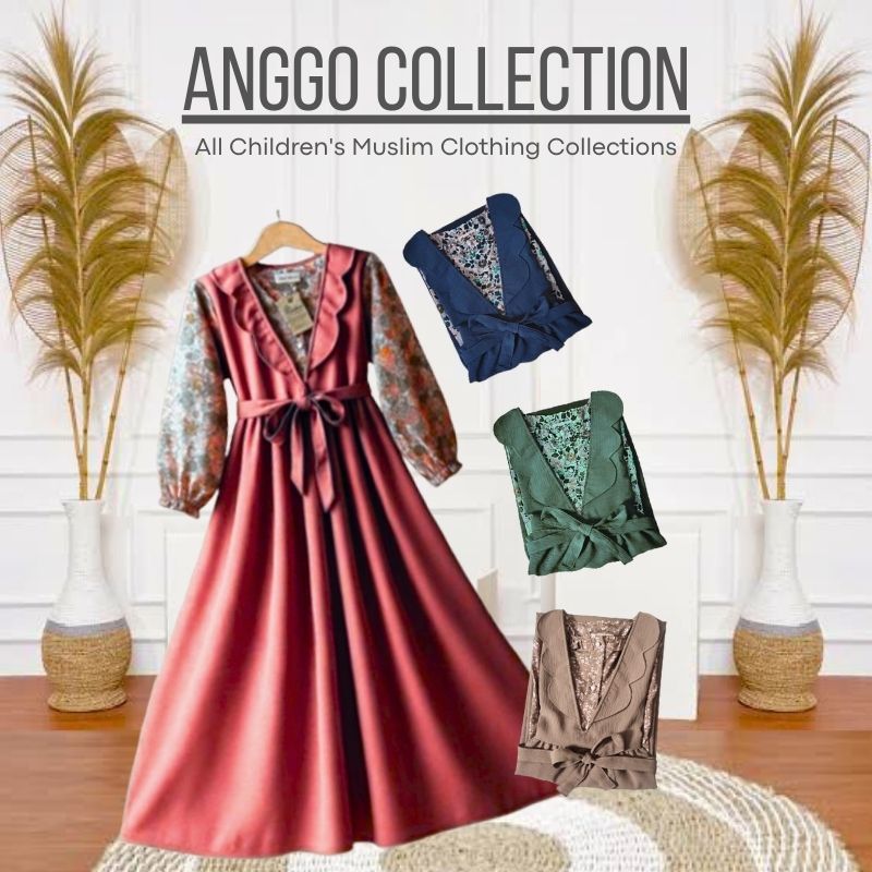 ANGGO COLLECTION - GAMIS ANAK CRINKLE SZ 6BLN - 15 TAHUN | BAHAN ADEM AIRFLOW PREMIUM | GAMIS CRINKL
