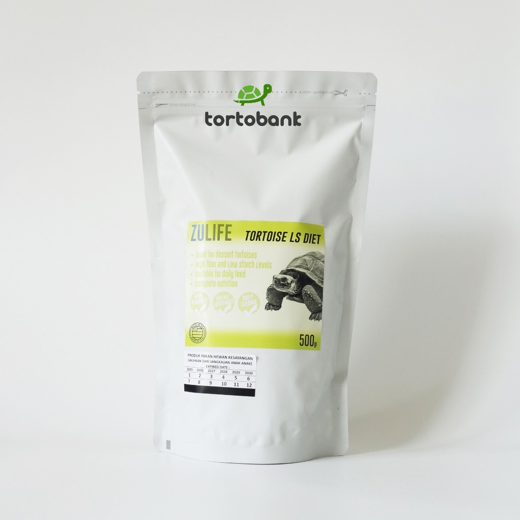 ZULIFE TORTOISE LS DIET 500 GRAM - PELET KURA DARAT LS DIET TORTOISE FOOD - MAKANAN KURA DARAT SULCA
