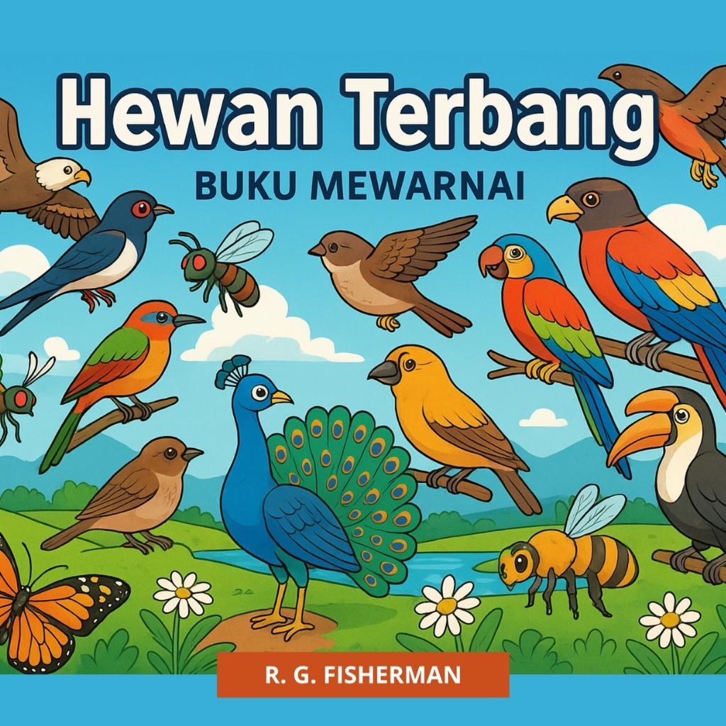 Buku HEWAN TERBANG (Buku Mewarnai Printable PDF)