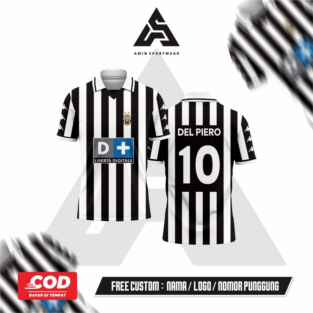 JERSEY RETRO JUVE 1999/2000 FULLPRINT FREE NICKNAME//BAJU BOLA JUVENTUS//KAOS VINTAGE