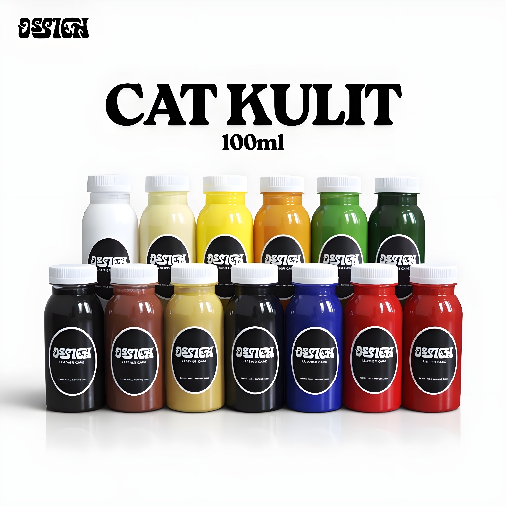 Cat Kulit Premium Ossien 100ml – Water Based | Untuk Sepatu, Dompet, Tas, Sofa, Jaket Kulit Asli