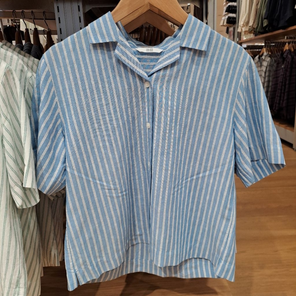 kemeja wanita lengan pendek uniqlo