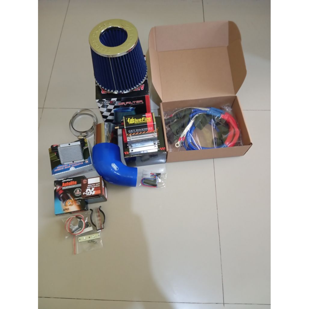 Paketan Komplit Racing Mobil Suzuki Jimny | Open Filter Udara Mobil Jimny | Kabel Busi Jimny Bluefir