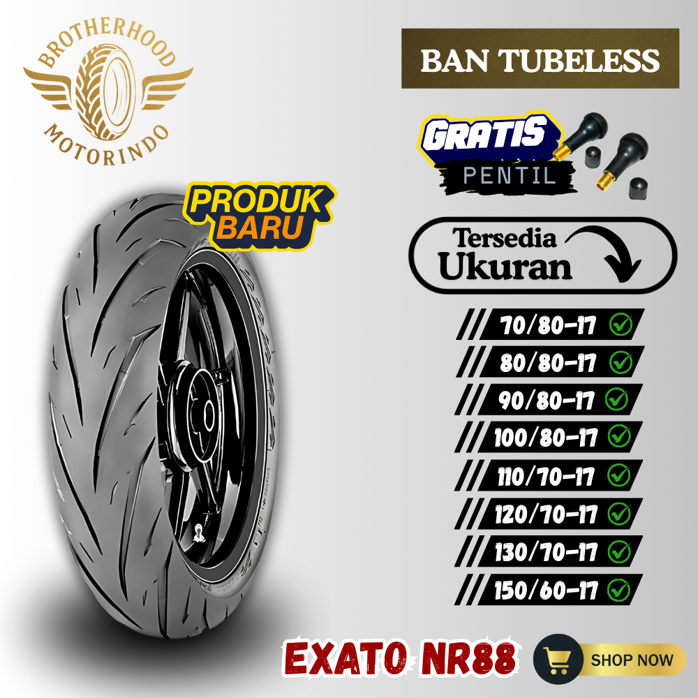 BAN IRC EXATO TUBELESS (70/80-17 / 80/80-17 / 90/80-17 / 100/80-17 / 110/70-17 / 120/70-17 / 130/70-