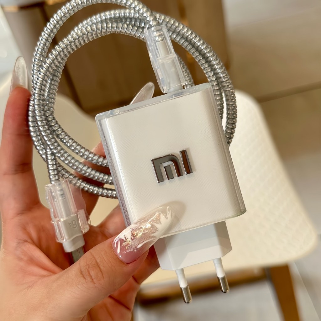 Pelindung Charger Xiaomi 33W/45W, Pelindung Kabel Data Transparan dengan Label Logo, Cocok untuk Kab
