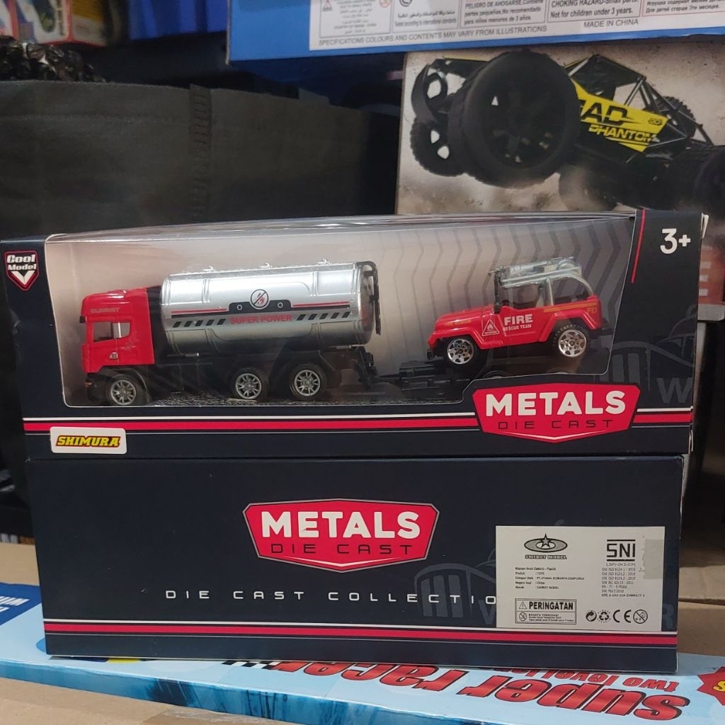 Mainan Diecast Truk Mobil Angkut Pertamina dan Gas