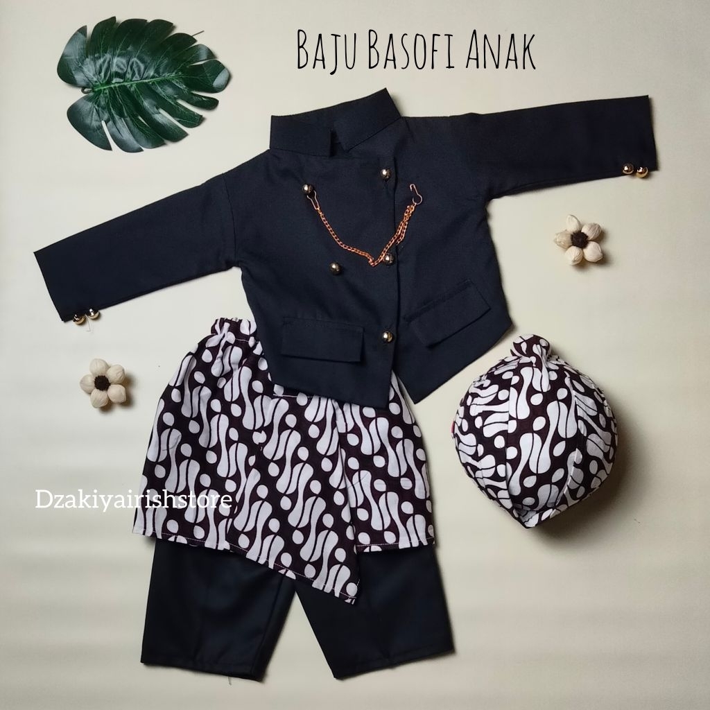 Baju Basofi Anak/Bayi Premium//baju adat tradisional//Free Asesoris Rantai dan Blangkon//Baju Adat S