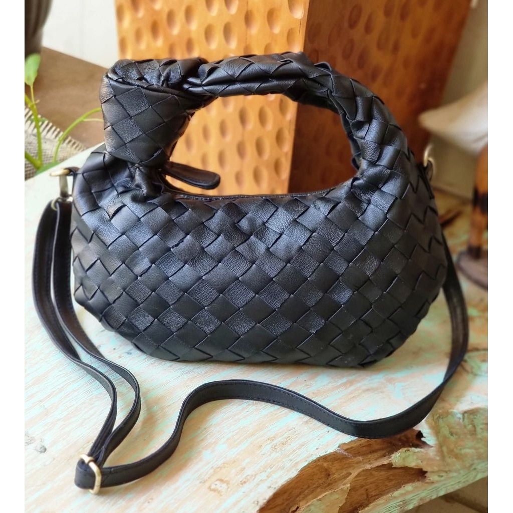 tas anyam cetak small kulit domba dgn tali