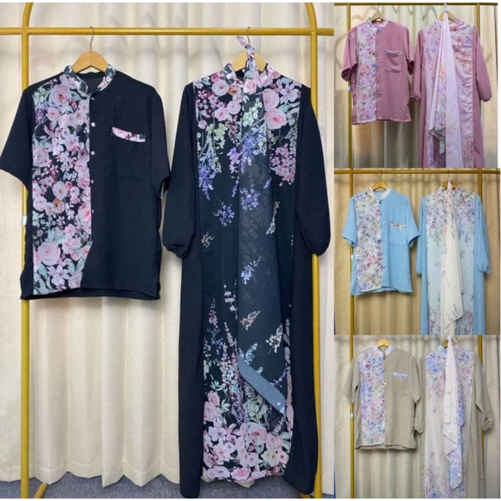 Gamis Set Hijab / Gamis Batik / Gamis Kombinasi Batik / Gamis Batik Couple / Gamis Toyobo Super / Ga