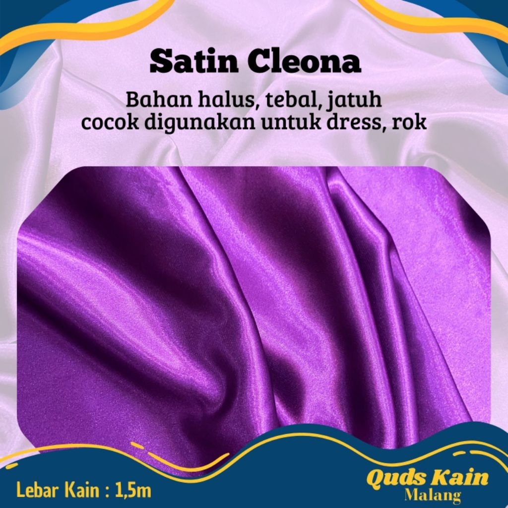 Kain Satin Cleona | Kain Saten Polos