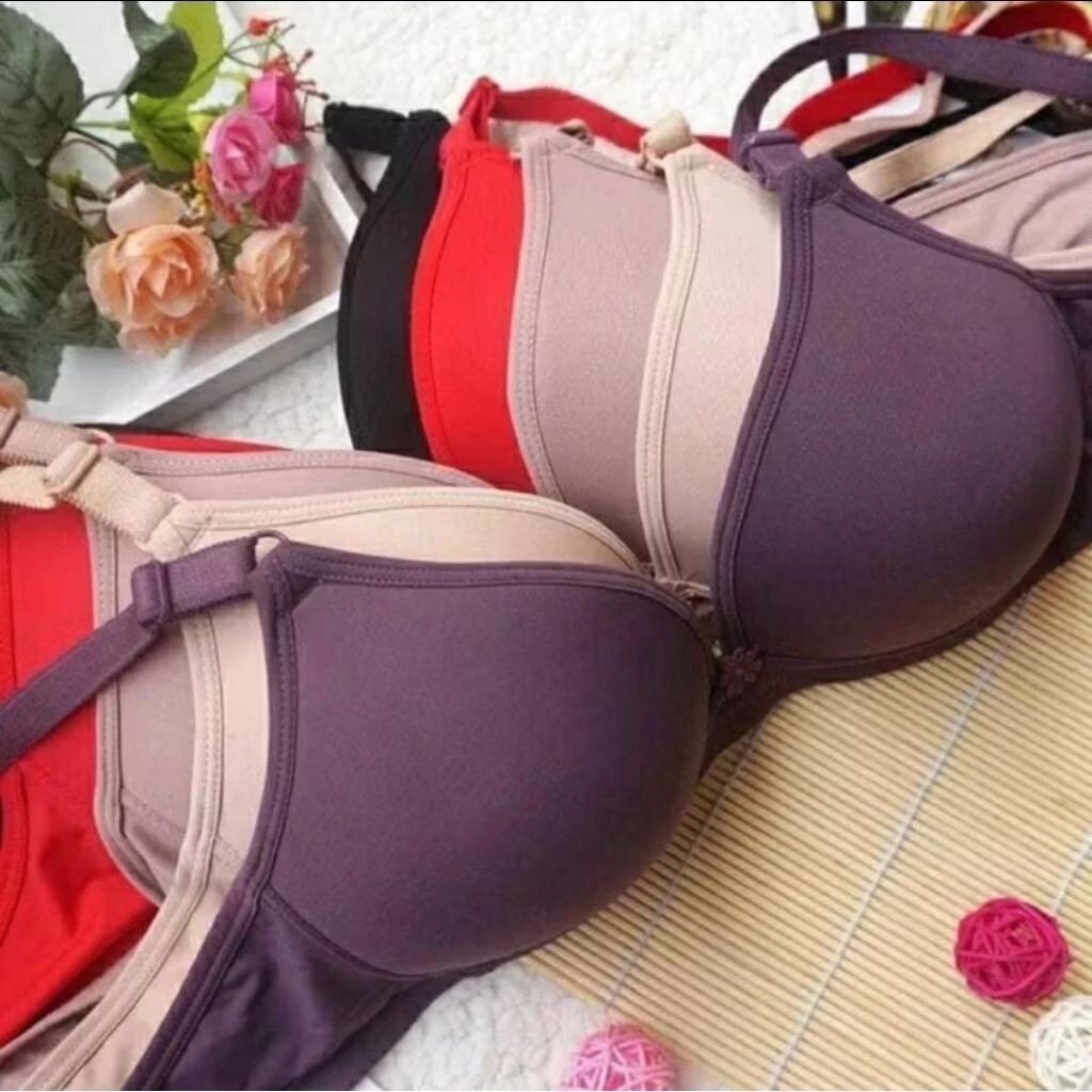 (3 Pcs) BRA LINGCAO ORIGINAL KAIT DUA // BRA IMPORT LINGCAO TANPA KAWAT // BH LINGCAO DUA KAIT