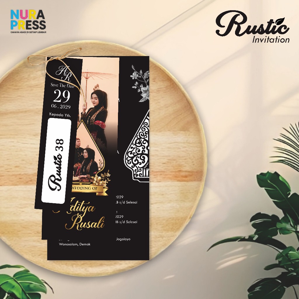 Undangan Pernikahan Aesthetic Glossy Art Paper Free Foto Series Rustic