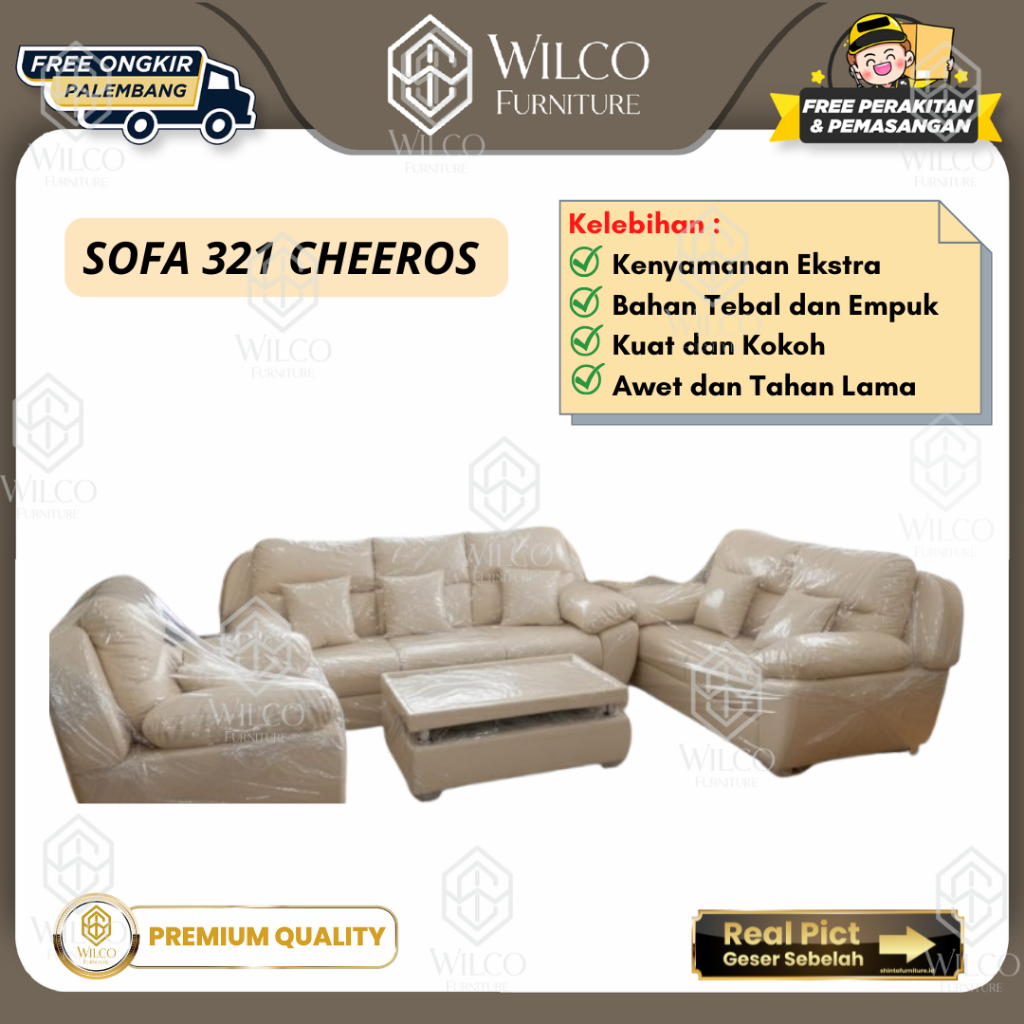 Sofa Tamu 321 Cheeros Jumbo | Sofa Kantor Sofa Dudukan 321 | Sofa Kursi Tamu Mewah Jumbo