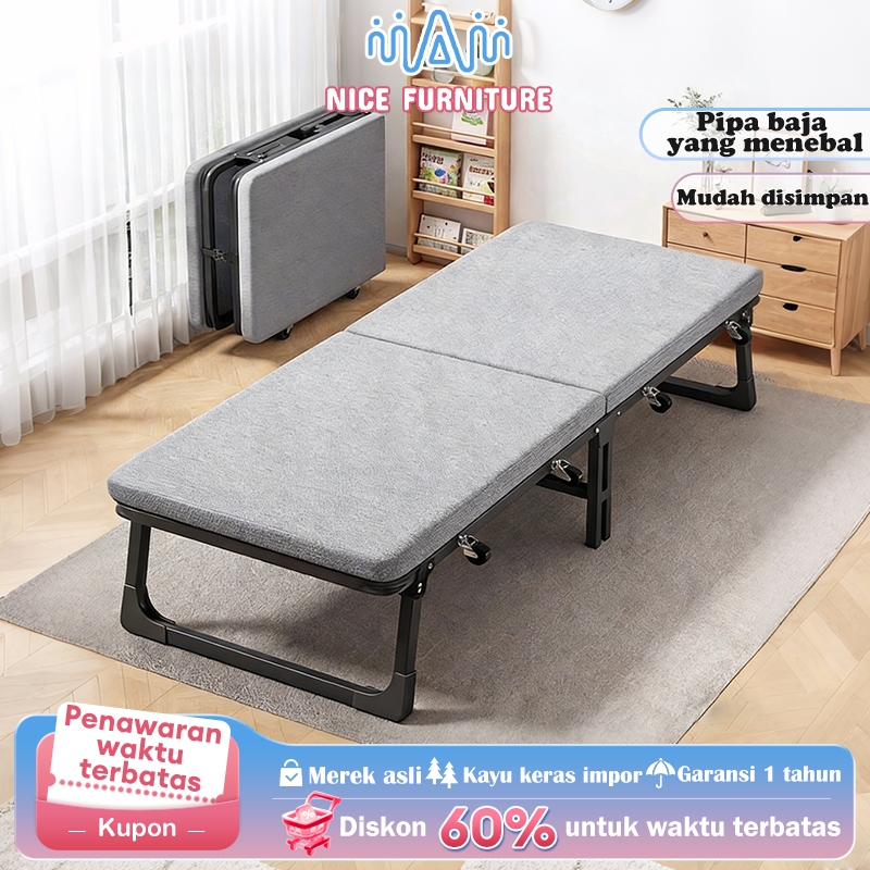 Tempat Tidur Lipat Dipan Tempat Tidur  Lipat Folding Bed Portabel Kursi Lipat Dengan Roda bed