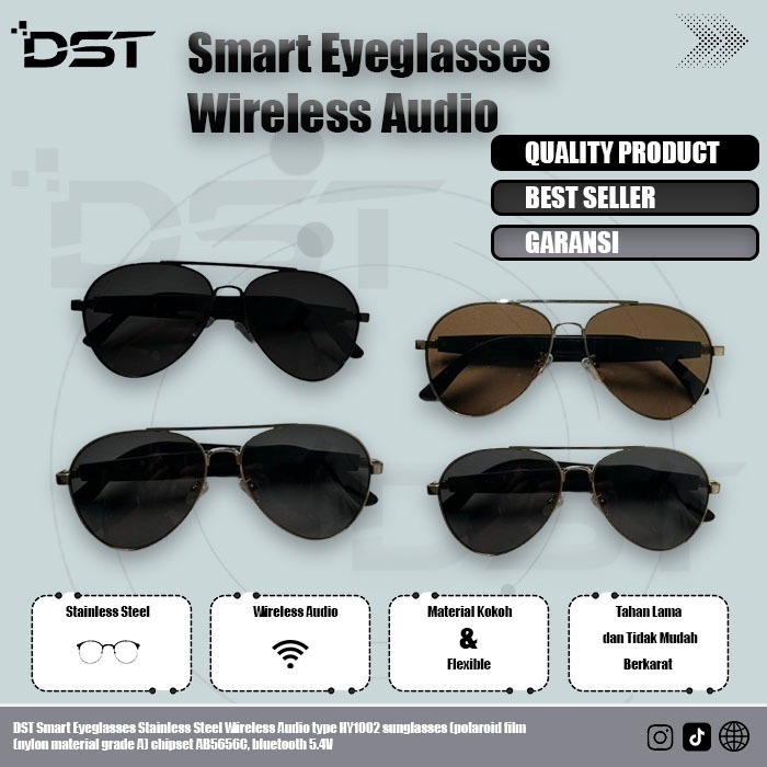 DST Smart Photochromic Glasses Wireless Bluetooth V5.4 Sunglasses Sport Anti UVA/UVB Type HY1002
