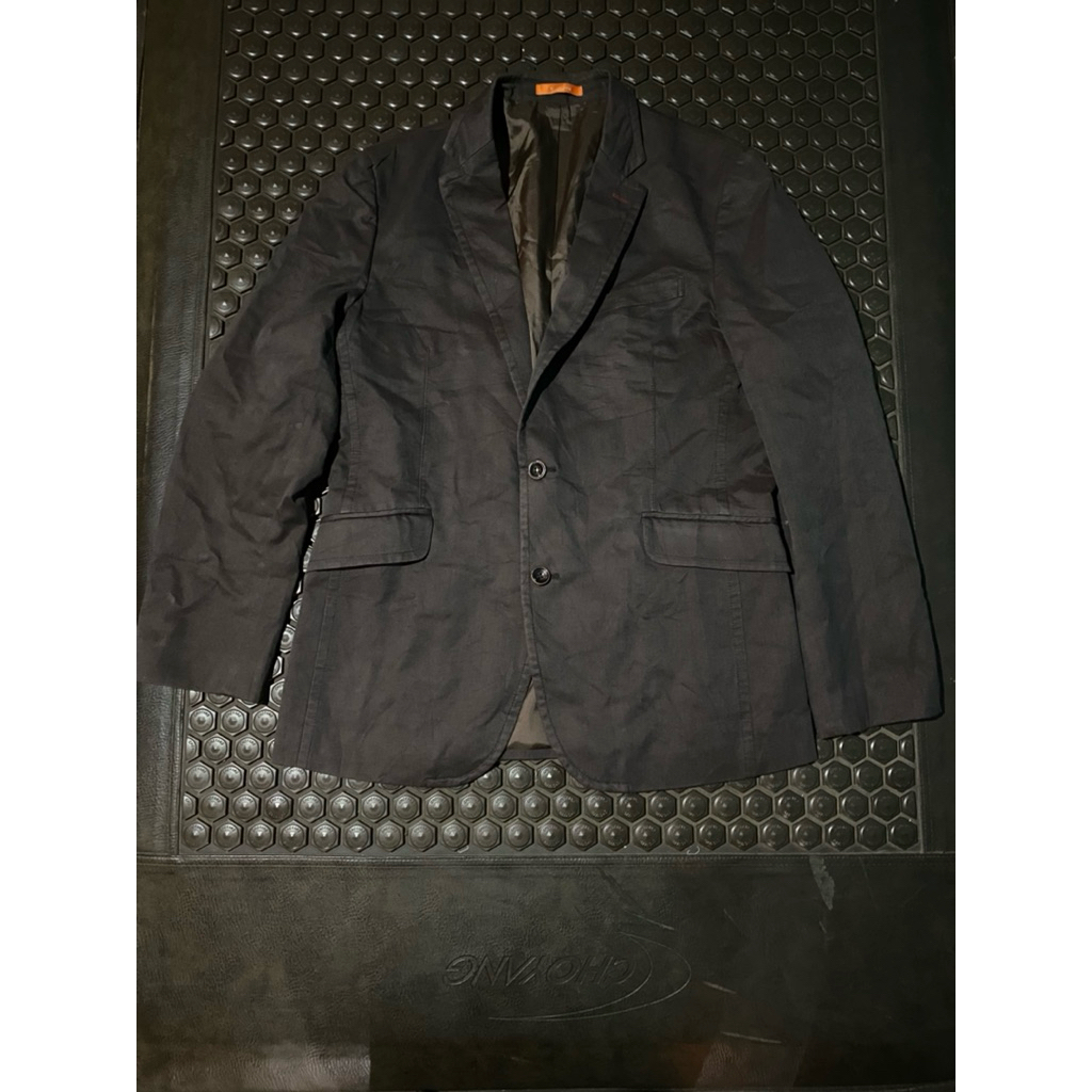 BLAZER JAS SEMI DENIM SLIMFIT GGIO COKLAT TUA KEABUAN MEWAH BRANDED