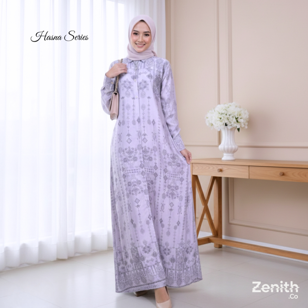 Zenith - Hasna Dress Gamis Dior Silk Premium | Gamis Muslimah Busui
