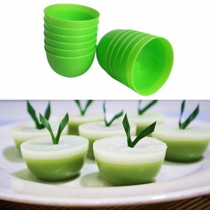 12 PCS Cetakan Kue Talam Cetakan Kue Mangkok Plastik Kukusan Agar Kue Talam