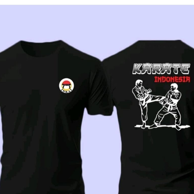 Kaos Karate Indonesia Model Siluet Bahan Katun DTF Premium Pakaian Pria Wanita