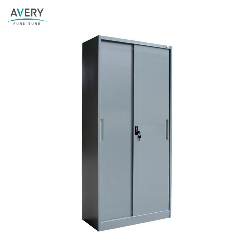 (AVERY) Lemari Arsip Sliding Besi / Lemari Serbaguna / Lemari Buku Besi Tebel dan Kokoh