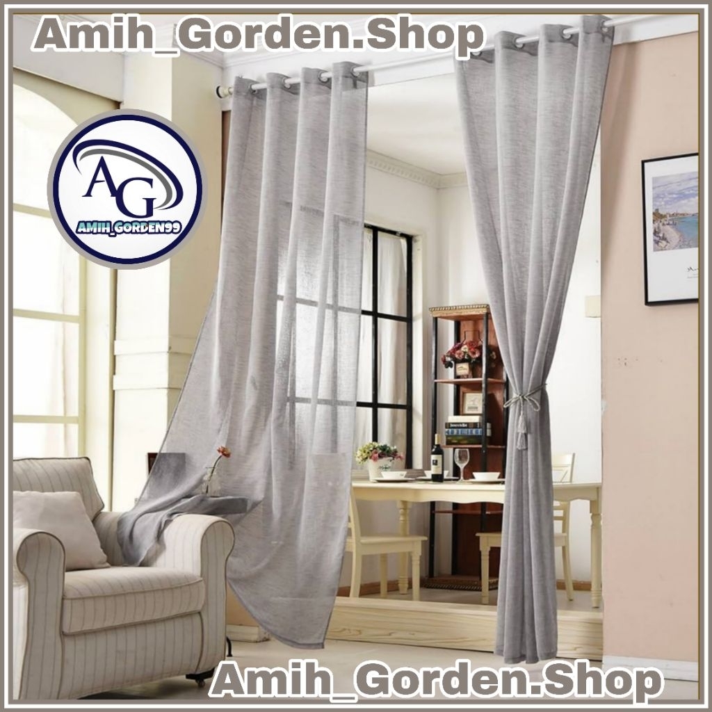 Gorden Vitrase Polos Putih Import Premium - Korden Vitrase Furing - Vitrage Kawat S - Tirai Vitrase 