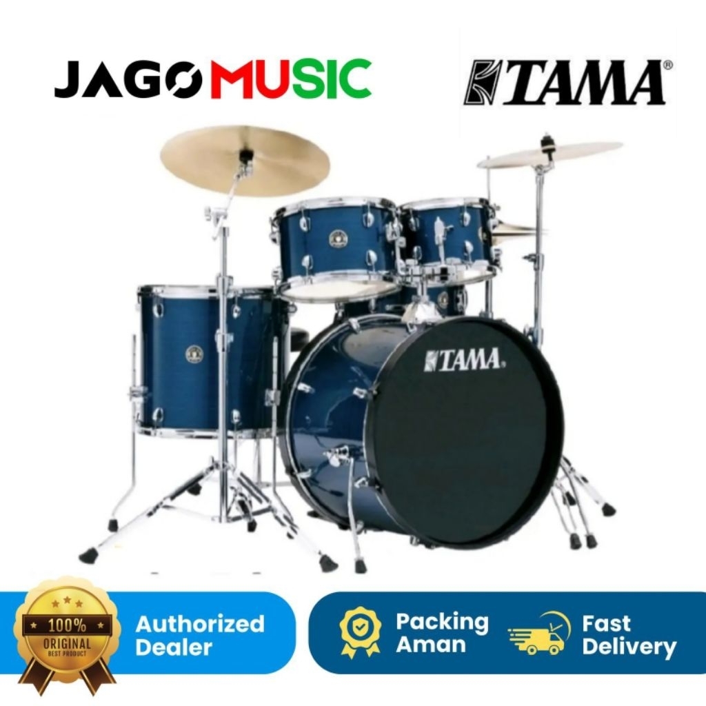 Drum TAMA RM52KH6 HLB Rhythm Mate Drum Set Hairline Blue Tanpa Cymbal