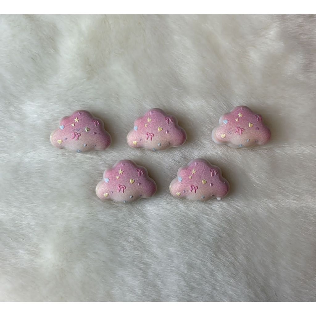 MANIK AKRILIK LUBANG TEMBUS AWAN PINK GRADASI