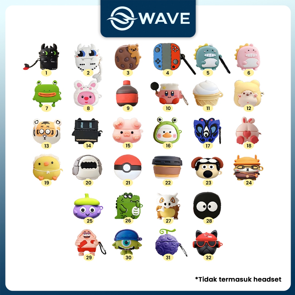 [KL] Case WM01 WM02 Baseus Encok Earphone Silikon Karakter Kartun Bulldog