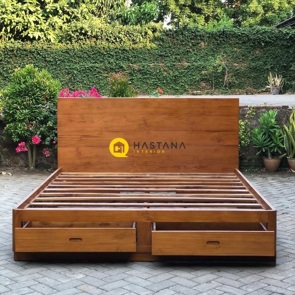 dipan minimalis laci 2 , dipan minimalis kayu jati , dipan minimalis 160 x 200