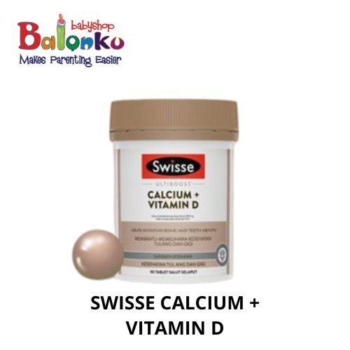 Swisse Ultiboost Calcium & Vitamin D-Suplemen Kalsium Vit D3