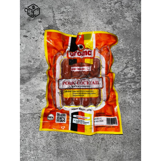 Aroma Pork Cocktail 250gr / Sosis Daging Babi / Sosi Babi Kecil / Cocktail Sausage / Pork Sausage
